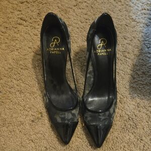 Adrianna Papell Black Lace Heels